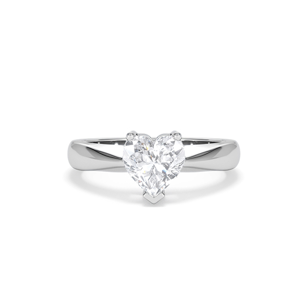 Naomi Heart Cut Lab Diamond Engagement Ring 1.00ct H/Si in 9k White Gold - 360 View