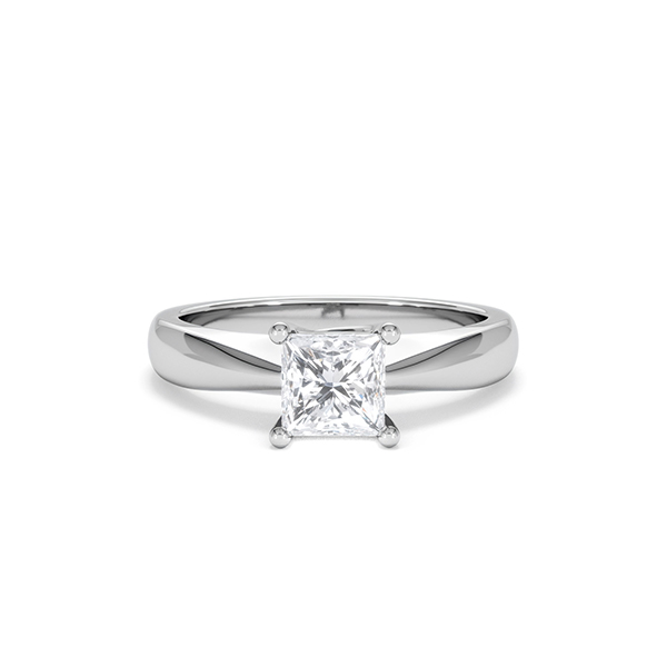 Naomi Princess Cut Lab Diamond Engagement Ring 1.00ct H/SI in 9k White Gold - 360 View