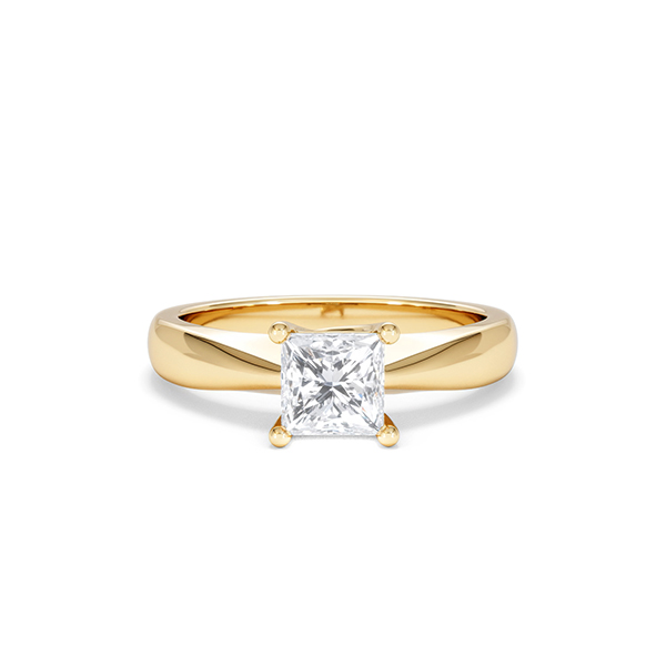 Naomi Princess Cut Lab Diamond Engagement Ring 1.00ct H/SI in 9k Gold - 360 View