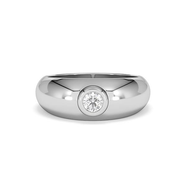 Men's Lab Diamond Signet Ring 0.25ct in 925 Silver H/SI - 360 View