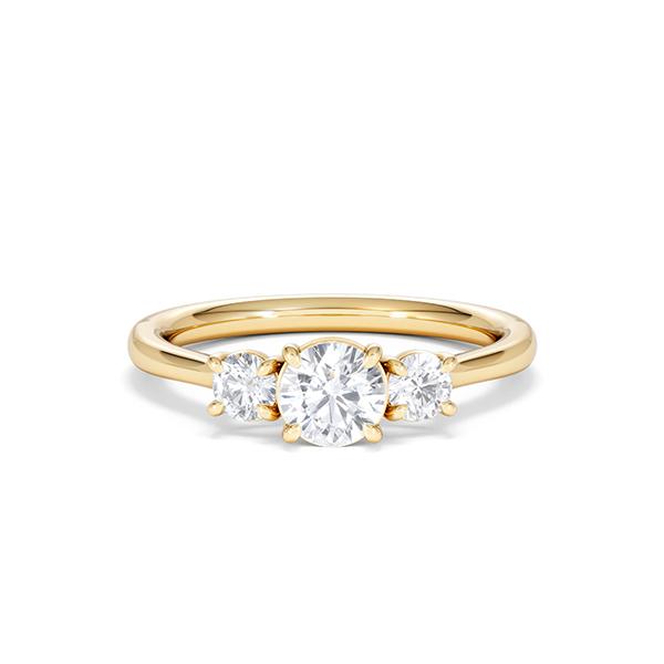 Evoke 3 Stone  Lab Diamond Ring 0.50ct Set in 18K Gold Vermeil - 360 View