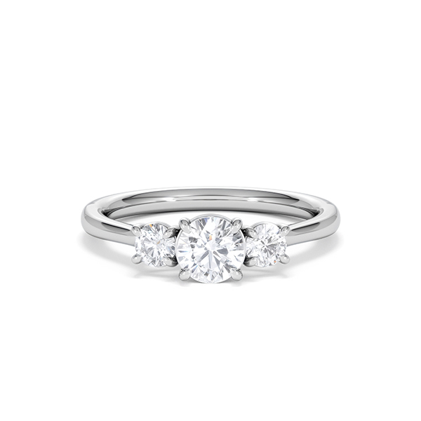 Evoke 3 Stone Lab Diamond Ring 0.50ct Set in 925 Silver - 360 View