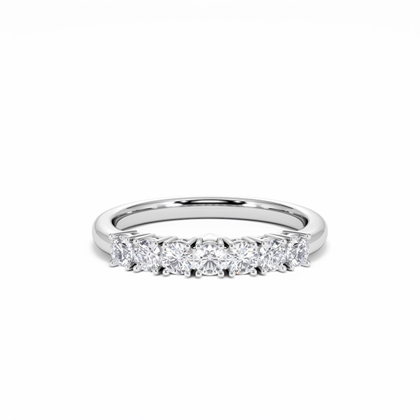 Chloe 7 Stone Lab Diamond Eternity Ring 0.50CT F/VS in 9K White Gold - 360 View