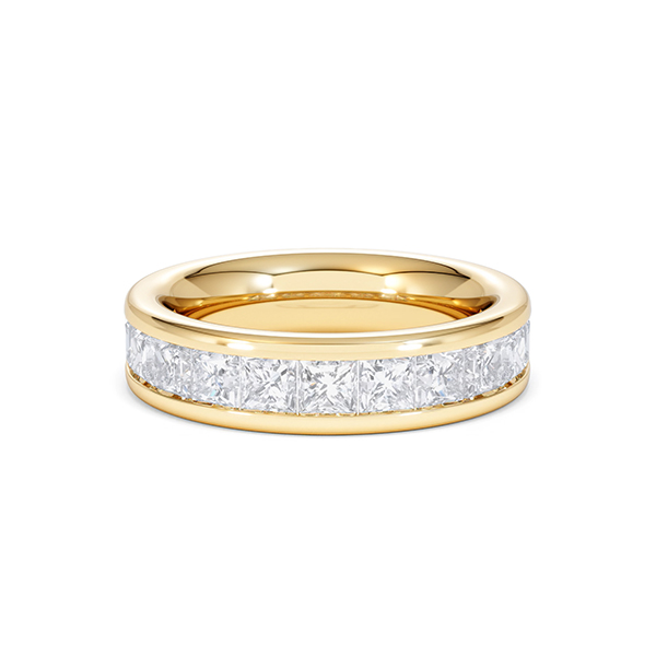 Eterna Lab Diamond Princess Cut Half Eternity Ring 2.00ct F/VS in 9K Gold - 360 View