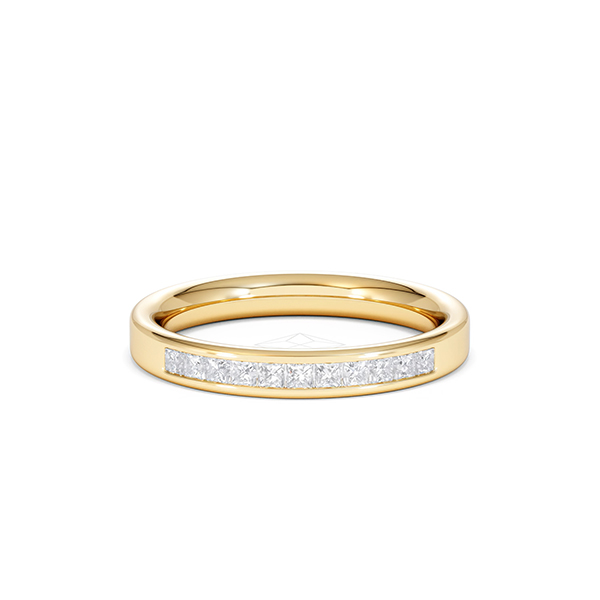 Eterna Lab Diamond Princess Cut Half Eternity Ring 0.30ct H/SI in 18K Gold Vermeil - 360 View