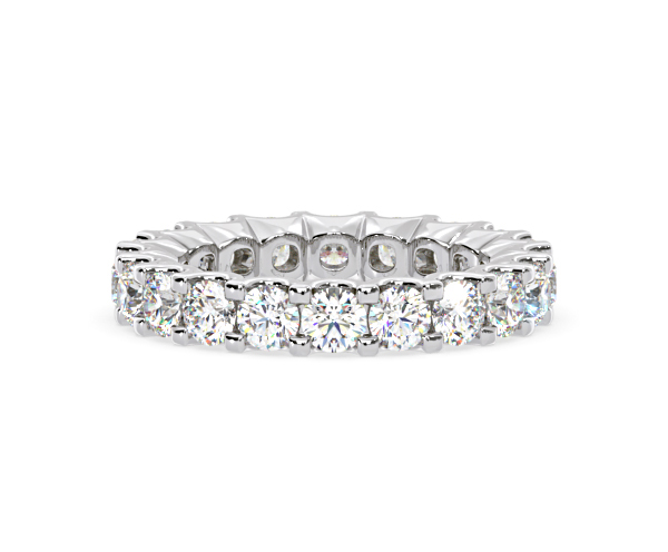 Chloe Lab Diamond Eternity Ring Platinum Claw Set 3.00ct F/VS - 360 View