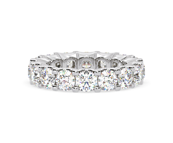 Chloe Lab Diamond Eternity Ring Platinum Claw Set 5.00ct F/VS - 360 View