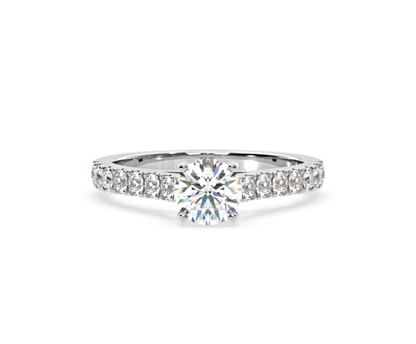 Natalia Lab Diamond Engagement Side Stone Ring Platinum 2.00CT F/VS1 - 360 View
