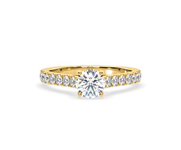 Natalia Lab Diamond Engagement Side Stone Ring 18K Gold 1.50CT F/VS1 - 360 View