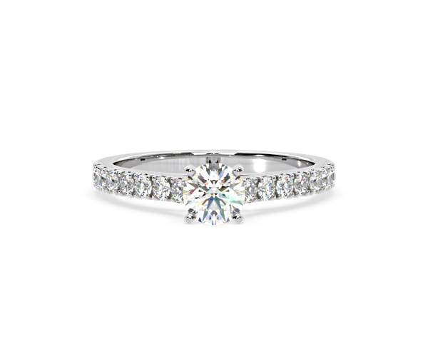 Natalia Diamond Engagement Side Stone Ring 18KW Gold 0.91CT G/VS2 - 360 View