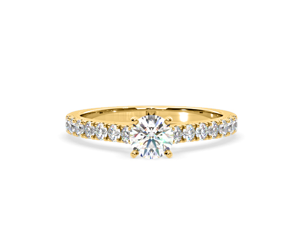 Natalia Lab Diamond Engagement Side Stone Ring 18K Gold 0.91CT F/VS1 - 360 View
