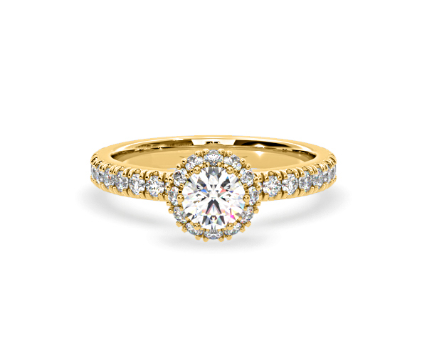 Alessandra Lab Diamond Engagement Ring 18K Gold 1.10CT F/VS1 - 360 View