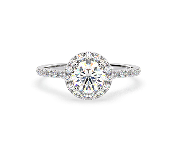 Reina GIA Diamond Halo Engagement Ring in 18K White Gold 1.60ct G/VS1 - 360 View