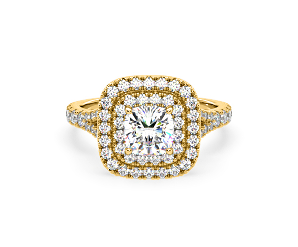 Anastasia GIA Diamond Halo Engagement Ring in 18K Gold 1.70ct G/SI2 - 360 View