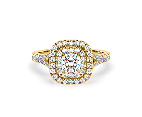 Anastasia Lab Diamond Halo Engagement Ring in 18K Gold 1.30ct F/VS1 - 360 View