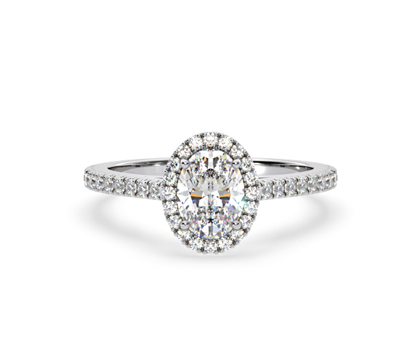 Georgina GIA Oval Diamond Halo Engagement Ring 18KW Gold 1.55ct G/VS1 - 360 View