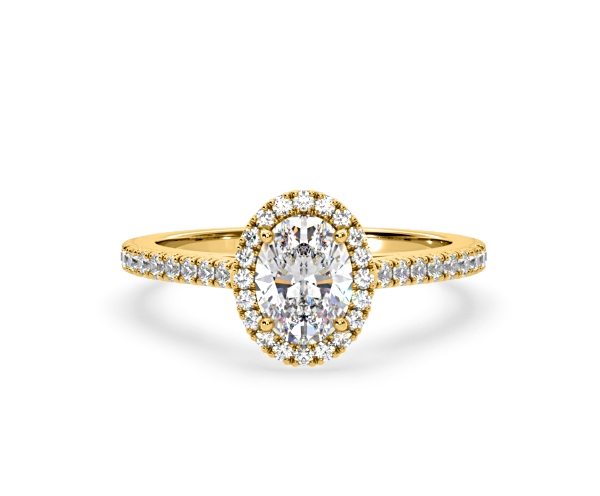 Georgina GIA Oval Diamond Halo Engagement Ring 18K Gold 1.55ct G/VS2 - 360 View