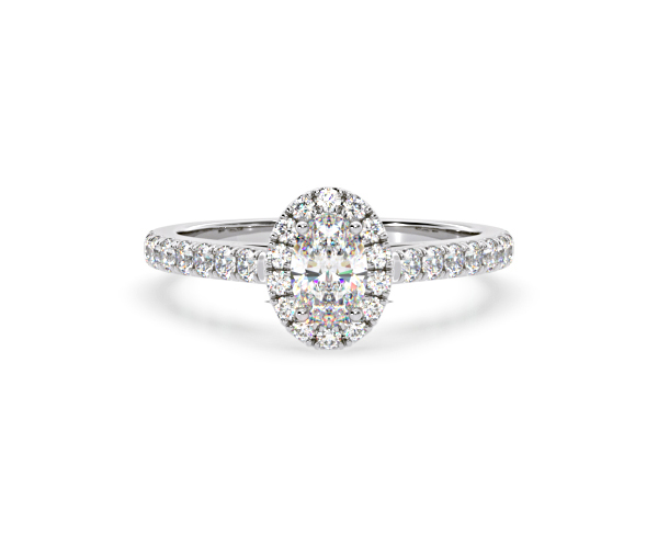 Georgina Lab Oval Diamond Halo Engagement Ring Platinum 1.00ct F/VS1 - 360 View