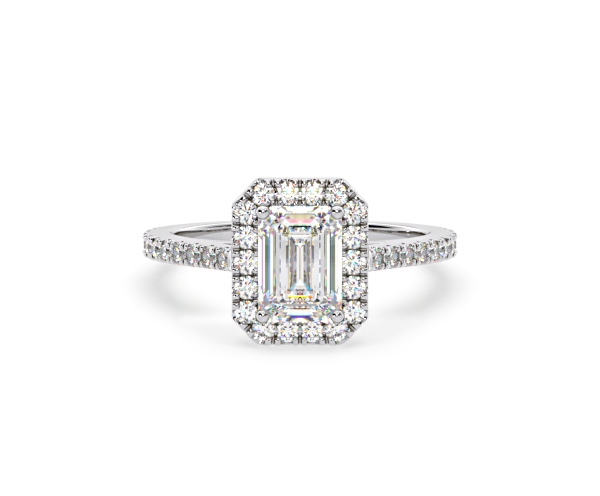 Annabelle Lab Diamond Halo Engagement Ring in Platinum 2.15ct F/VS1 - 360 View