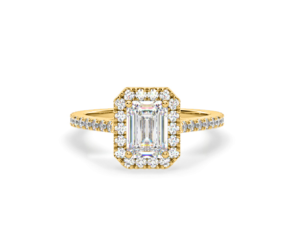 Annabelle Lab Diamond Halo Engagement Ring in 18K Gold 1.65ct F/VS1 - 360 View