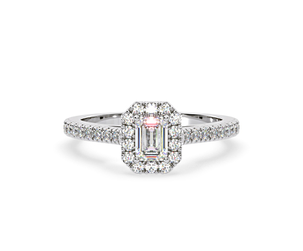 Annabelle Diamond Halo Engagement Ring in Platinum 1ct G/VS1 - 360 View