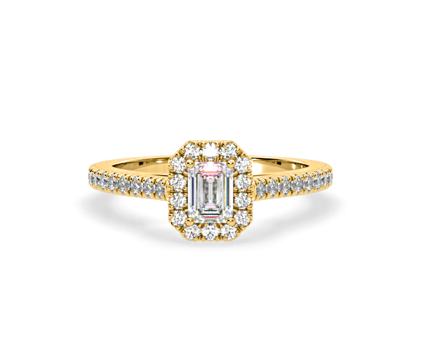 Annabelle Lab Diamond Halo Engagement Ring in 18K Gold 1ct F/VS1 - 360 View