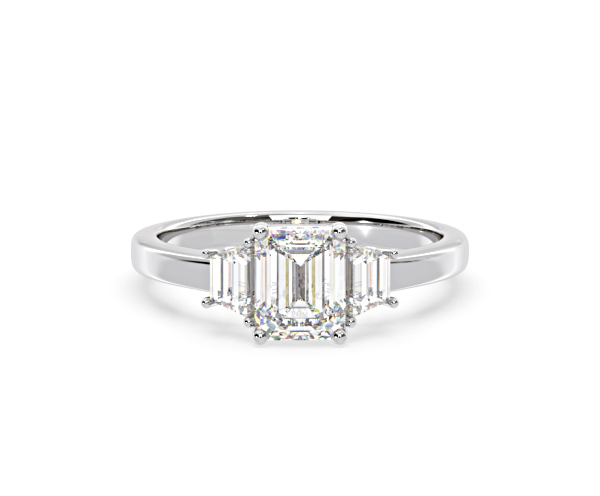 Erika Lab Diamond 1.70ct Emerald Cut Ring in Platinum F/VS1 - 360 View