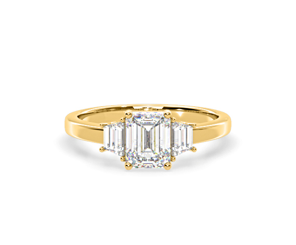Erika Lab Diamond 1.70ct Emerald Cut Ring in 18K Yellow Gold F/VS1 - 360 View
