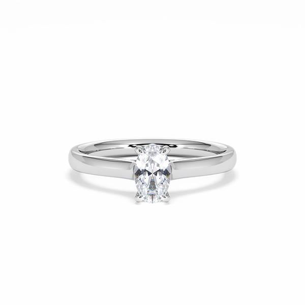 Amora Oval 0.50ct Diamond Engagement Ring G/VS1 Set in 18K White Gold - 360 View