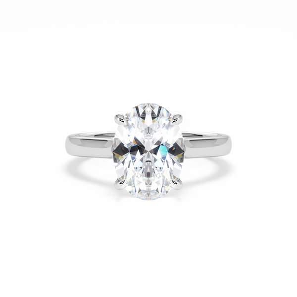 Amora Oval 3.00ct Lab Diamond Engagement Ring G/VS1 Set in Platinum - 360 View