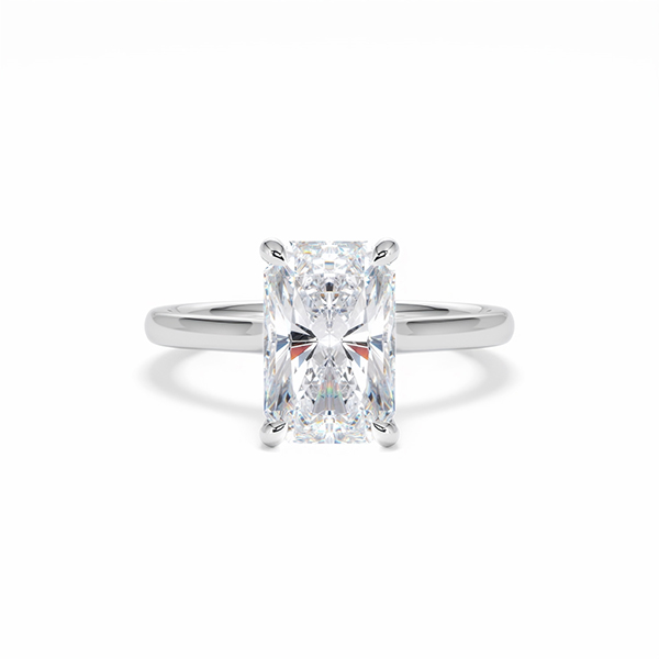 Amora Radiant 3.00ct Lab Diamond Engagement Ring G/VS1 Set in 18K White Gold - 360 View