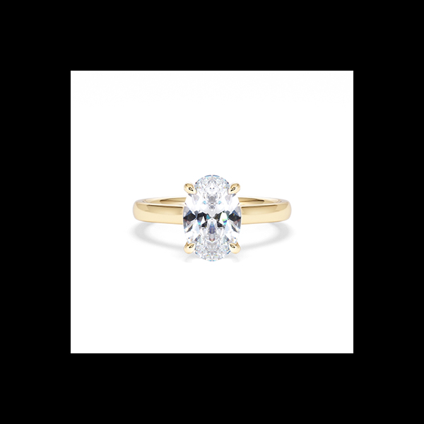 Amora Oval 2.00ct Hidden Halo Lab Diamond Engagement Ring F/VS1 Set in 18K Gold - 360 View