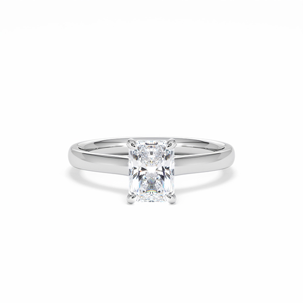 Amora Radiant 1.00ct Hidden Halo Diamond Engagement Ring G/VS1 Set in 18K White Gold - 360 View