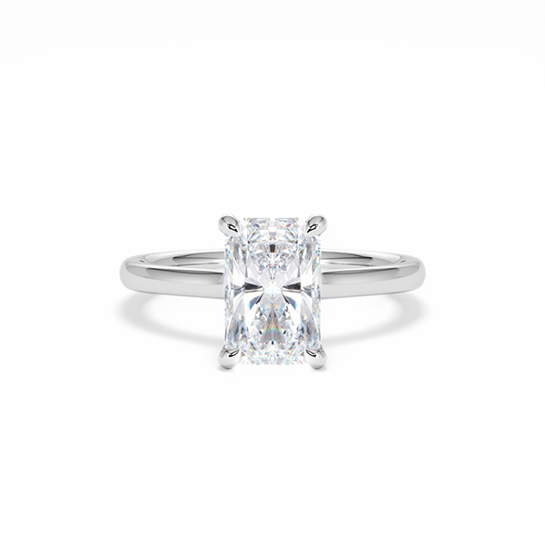 Amora Radiant 2.00ct Hidden Halo Lab Diamond Engagement Ring F/VS1 Set in 18K White Gold - 360 View