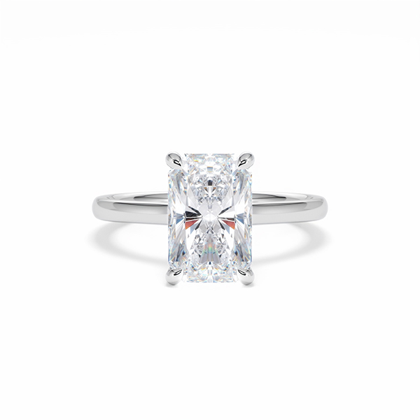 Amora Radiant 3.00ct Hidden Halo Lab Diamond Engagement Ring G/VS1 Set in Platinum - 360 View