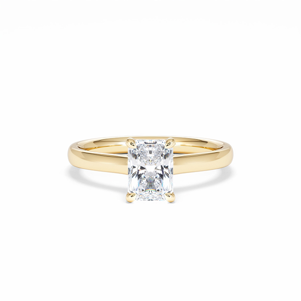 Amora Radiant 1.00ct Hidden Halo Lab Diamond Engagement Ring F/VS1 Set in 18K Gold - 360 View