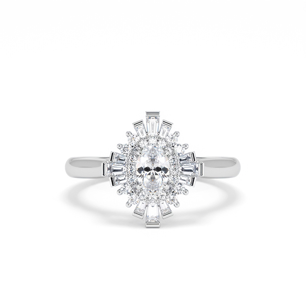 The Radiance Lab Diamond Ring 0.52ct H/SI Set in 925 Silver - 360 View