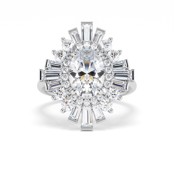 The Radiance Lab Diamond Ring 3.35ct H/SI Set in 18K White Gold - 360 View