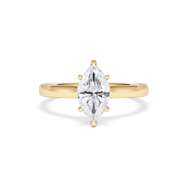 Amora Marquise 1.00ct Lab Diamond Engagement Ring F/VS Set in 18K Gold - 360 View