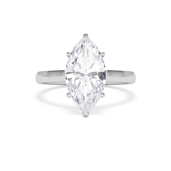 Amora Marquise 3.00ct Lab Diamond Engagement Ring G/VS Set in 18K White Gold - 360 View