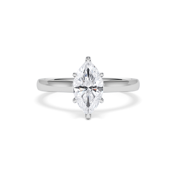 Amora Marquise 1.07ct Hidden Halo Lab Diamond Engagement Ring F/VS Set in Platinum - 360 View