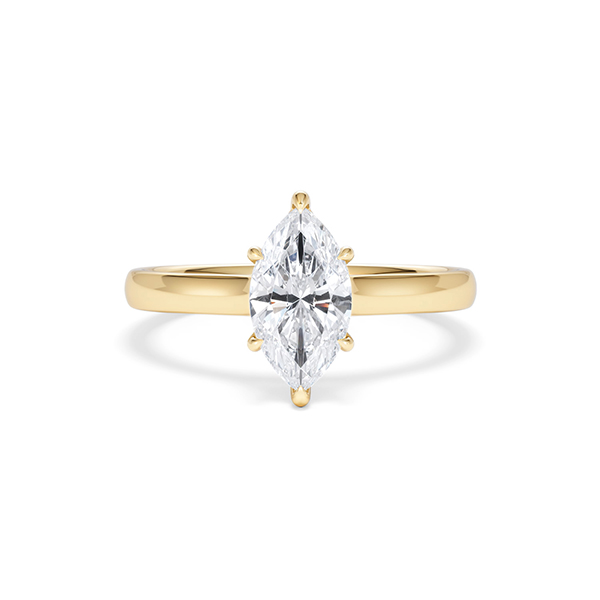 Amora Marquise 1.07ct Hidden Halo Lab Diamond Engagement Ring F/VS Set in 18K Gold - 360 View