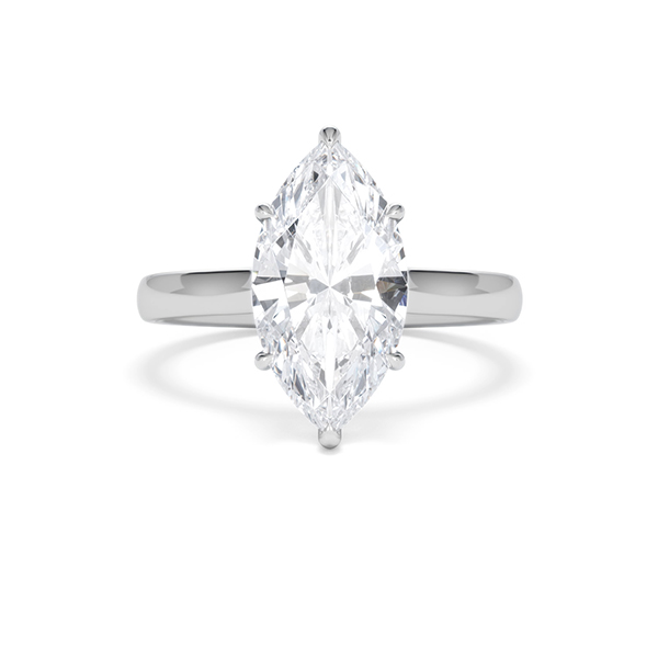 Amora Marquise 3.11ct Hidden Halo Lab Diamond Engagement Ring G/VS Set in Platinum - 360 View