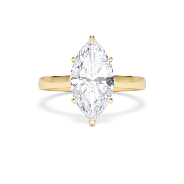 Amora Marquise 3.11ct Hidden Halo Lab Diamond Engagement Ring G/VS Set in 18K Gold - 360 View