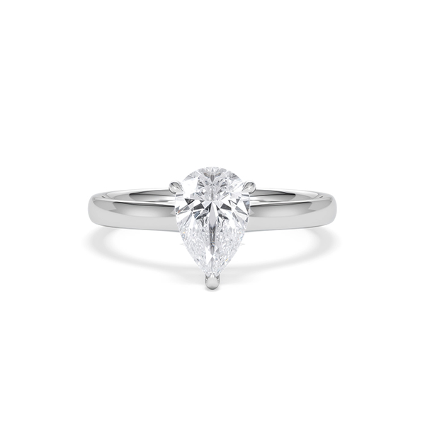 Amora Pear 1.00ct Lab Diamond Engagement Ring F/VS Set in Platinum - 360 View