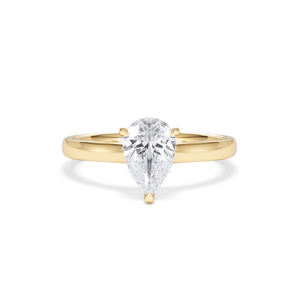 Amora Pear 1.00ct Lab Diamond Engagement Ring F/VS Set in 18K Gold - 360 View