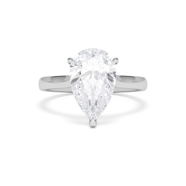 Amora Pear 3.00ct Lab Diamond Engagement Ring G/VS Set in Platinum - 360 View