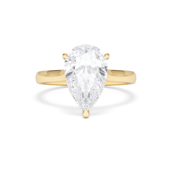 Amora Pear 3.00ct Lab Diamond Engagement Ring G/VS Set in 18K Gold - 360 View