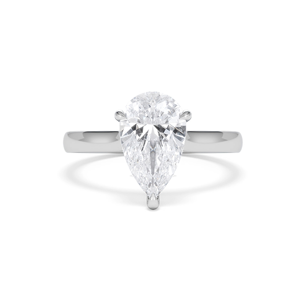 Amora Pear 2.09ct Hidden Halo Lab Diamond Engagement Ring F/VS Set in 18K White Gold - 360 View