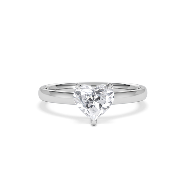 Amora Heart 1.00ct Lab Diamond Engagement Ring F/VS Set in 18K White Gold - 360 View